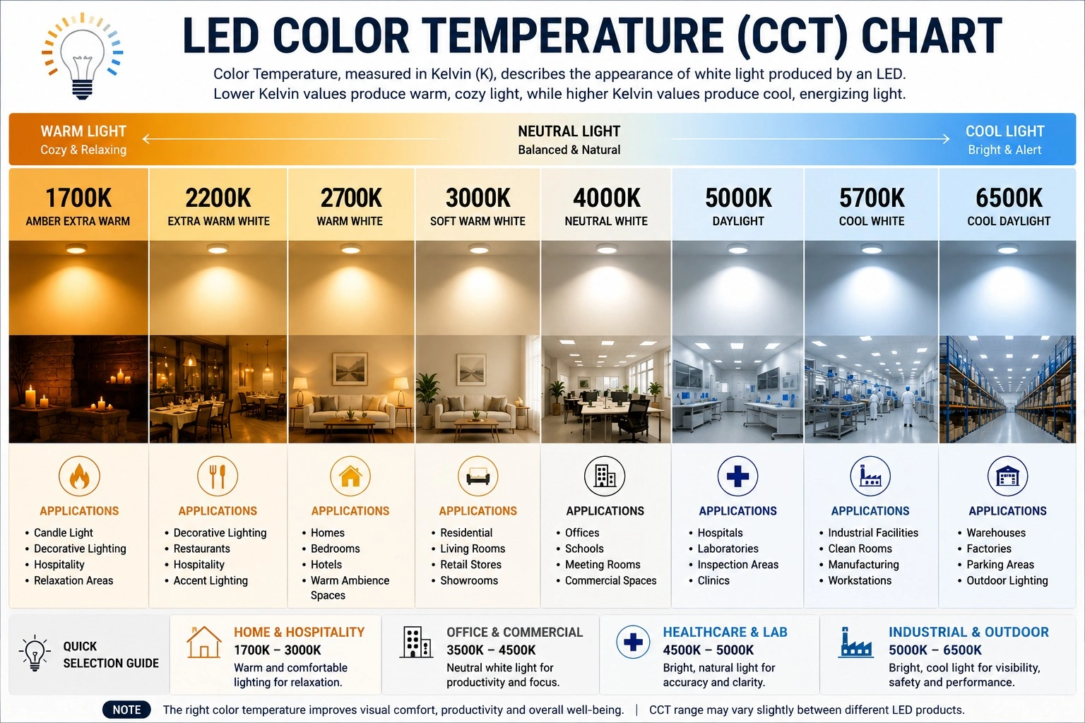 LED Color Temperature CCT Chart
